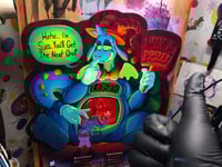 Image 4 of "At Your Own Risk..."  - Original Acrylic Wood Cutout Painting - 23" x 24"