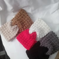 Image 1 of Twotone Crochet Headband Earwarmers