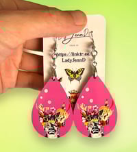 Image 2 of  LAST PAIR  - Frankenflower - Sublimation Teardrop Earrings 