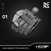 Image 4 of HDM+EX Kaku (Square Type) Hands Option Set A [EX-01]