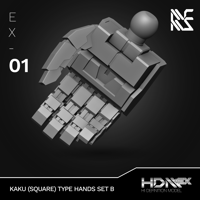 Image 4 of HDM+EX Kaku (Square Type) Hands Option Set B [EX-01]