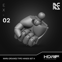 Image 4 of HDM+EX Maru (Round Type) Hands Option Set A [EX-02]