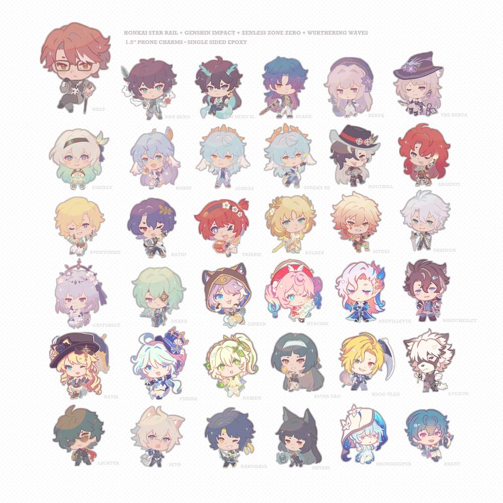 Image of GACHA GAME PHONE CHARMS