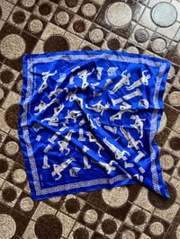 Image 1 of PFGV silk scarf KOBALT BLUE