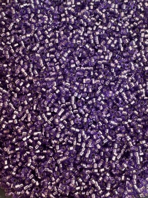 Delica _silverlined dyed purple