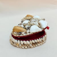 Image 3 of Boîte à bijoux en coquillage vintage en forme de coeur 1950–1960 Coffret 