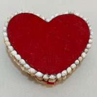 Image 9 of Boîte à bijoux en coquillage vintage en forme de coeur 1950–1960 Coffret 