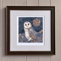 Image 2 of INKY BARN OWL ART PRINT