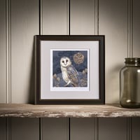 Image 1 of INKY BARN OWL ART PRINT