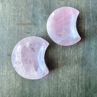 Image 4 of Rose Quartz Crescent Moon Bowl, Crystal Ring Dish for Love, For Love & Healing