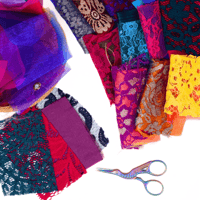 Image 3 of Lace, Mesh & Satin Snippets - Vibrant Mix