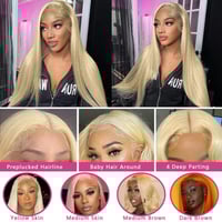 Image 2 of  20-30" 13x4 HD Lace Wig - 613 Human Hair  Body waves or Straight 180%