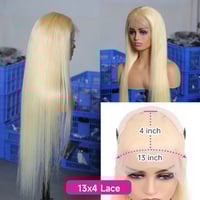 Image 3 of  20-30" 13x4 HD Lace Wig - 613 Human Hair  Body waves or Straight 180%