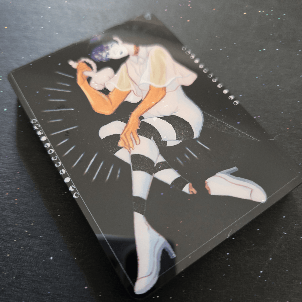 Image of [DISCONTINUING] HNK MOON PHOS 3D QUICKSAND GLITTER ACRYLIC BLOCK