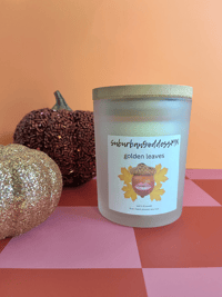 Image 1 of golden leaves candle
