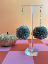 Image 2 of autumn pom pom earrings