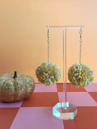 Image 3 of autumn pom pom earrings