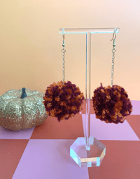 Image 4 of autumn pom pom earrings