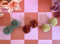Image 1 of autumn pom pom earrings