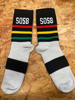 Image of SO58 Bespoke Socks Black  (Three stripes)