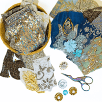 Image 3 of Embellished Sari Snippets - Scandi Christmas Mix