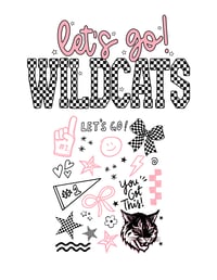 Image 4 of LET'S GO! Checkered Front & Back Tee (Wildcats, Eagles, Hawks, Indians)