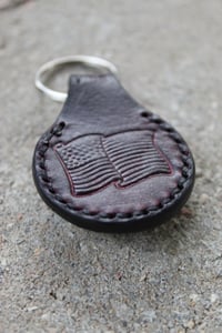 Image 2 of Oxblood Eagle Leather Keychain