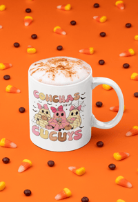 Image 4 of Conchas & Cucuys Halloween Coffee Mug – Cute Ghost Pastry Design