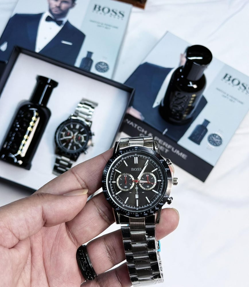 Image of MENS Boss Gift Set(watch and perfumes)
