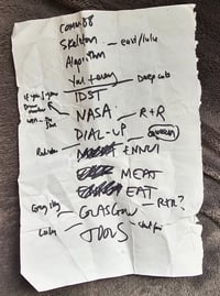 Image 3 of SETLIST - Genuine, one-of-a-kind, used SLIME CITY gig setlist