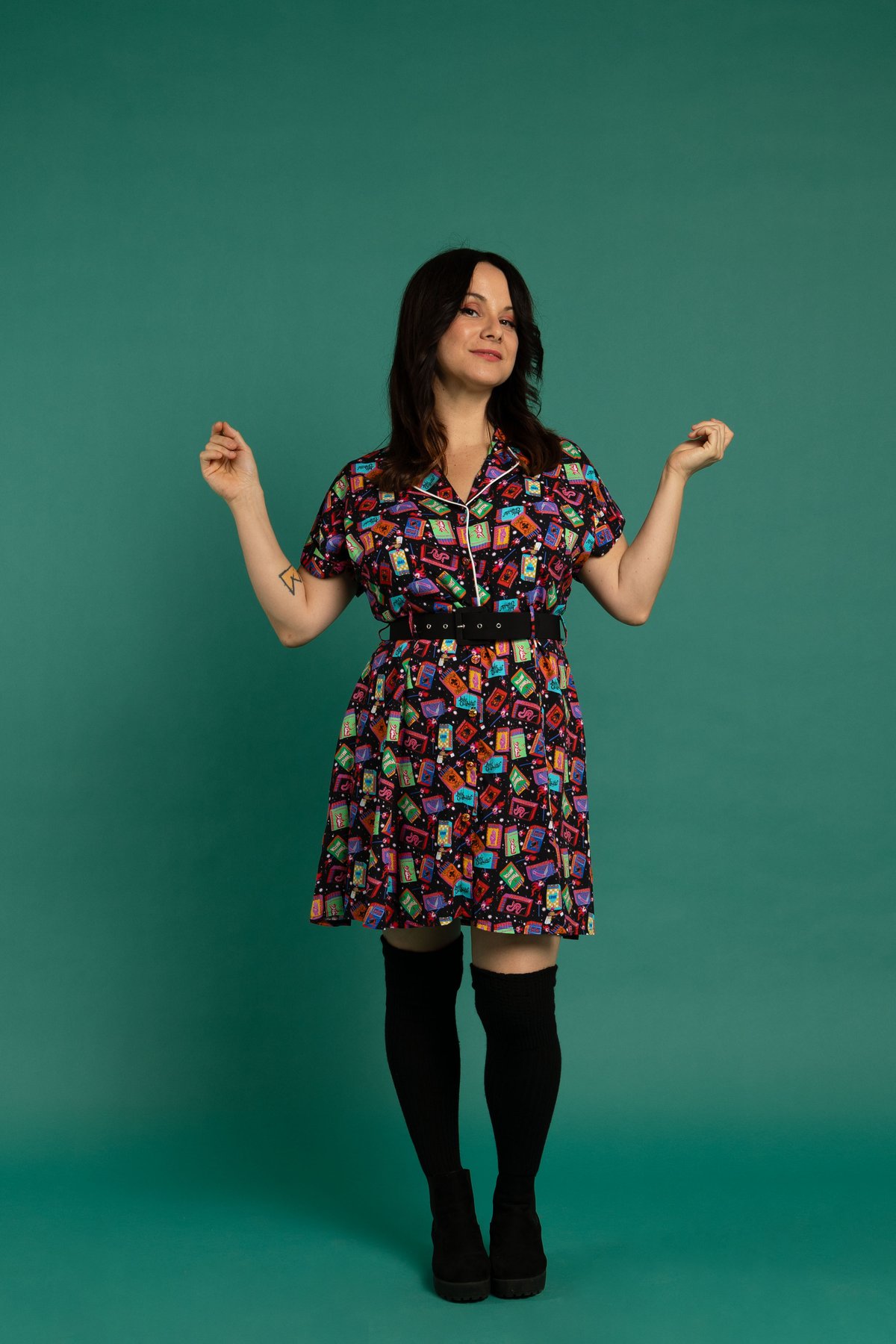 Image of Cinturón negro forrado