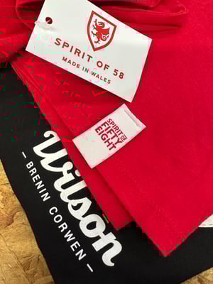 Image of Wilson ‘Brenin Corwen’  T Shirt in Red & Black 