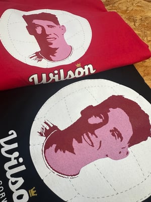 Image of Wilson ‘Brenin Corwen’  T Shirt in Red & Black 