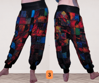Image 3 of Patchwork Festival  Tie Dye Pants with Pockets | Unisex Boho Harem Pants | Multiple Options