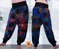 Image 5 of Patchwork Festival  Tie Dye Pants with Pockets | Unisex Boho Harem Pants | Multiple Options
