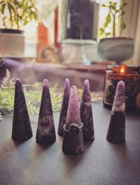 Image 1 of Lepidolite ring holder