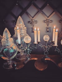 Image 3 of Clear Crystal Ball candlabra 