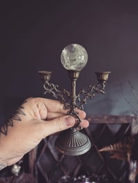 Image 2 of Clear Crystal Ball candlabra 