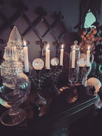 Image 1 of Clear Crystal Ball candlabra 