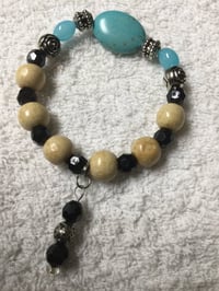 133 Magnesite  & Wood Beaded Bracelet