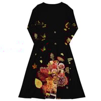 Image 9 of Autumn Night - All Over Print - Long Sleeve Dress With Pockets - Ltd Ed - Black Dress