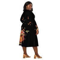 Image 11 of Autumn Night - All Over Print - Long Sleeve Dress With Pockets - Ltd Ed - Black Dress