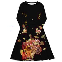Image 8 of Autumn Night - All Over Print - Long Sleeve Dress With Pockets - Ltd Ed - Black Dress
