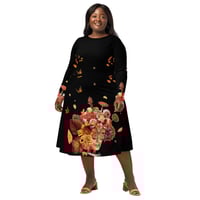 Image 10 of Autumn Night - All Over Print - Long Sleeve Dress With Pockets - Ltd Ed - Black Dress