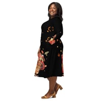 Image 12 of Autumn Night - All Over Print - Long Sleeve Dress With Pockets - Ltd Ed - Black Dress