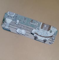 Image 2 of Traditional Bookmark--Swoopy Ghost Taking a Relaxing Bubble Bath