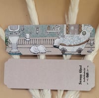 Image 4 of Traditional Bookmark--Swoopy Ghost Taking a Relaxing Bubble Bath
