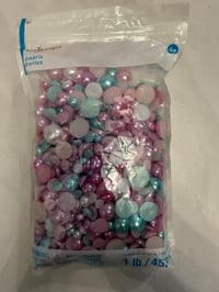 Image 2 of purple and teal flat back pearls