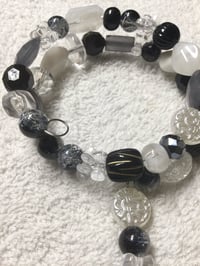 40 Black & White Memory Wire Bracelet