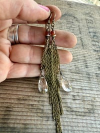 Image 2 of Rutile Quartz in brass earrings / n100